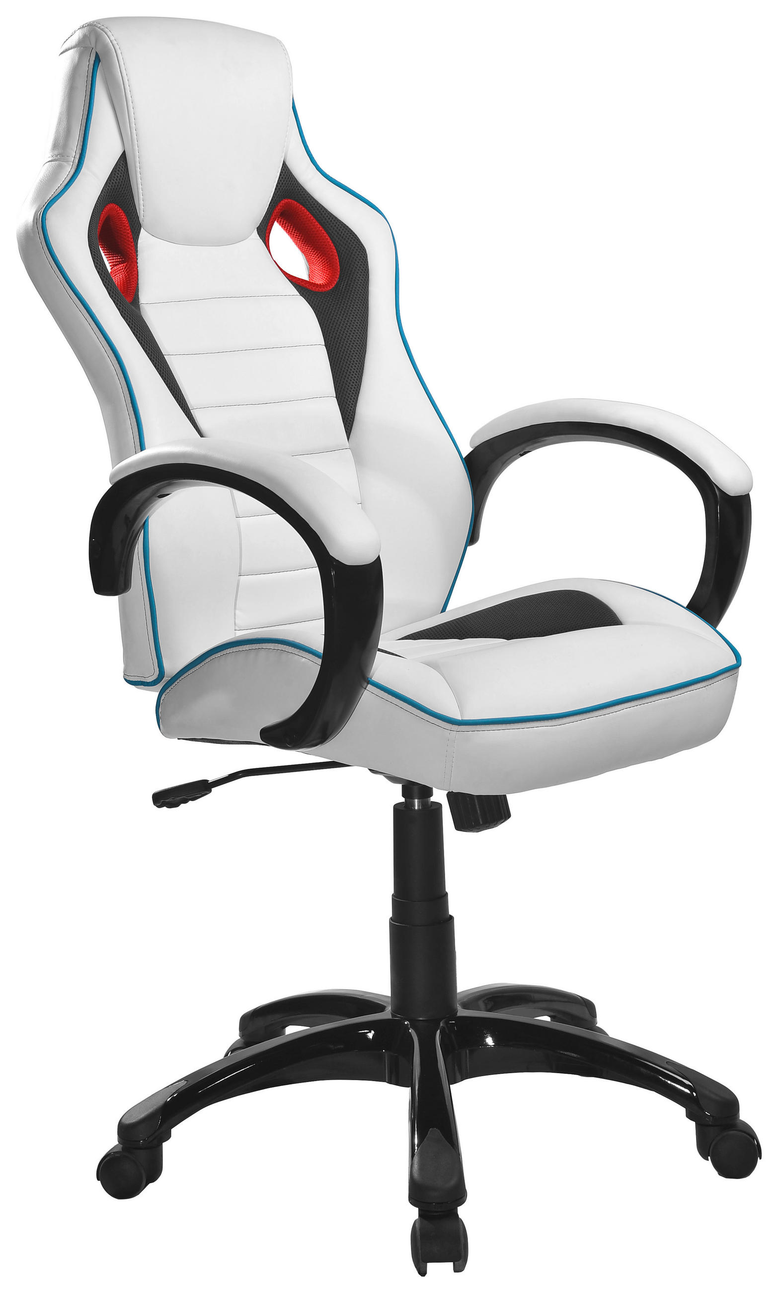 HERNÁ STOLIČKA, viacfarebná, červená, biela - viacfarebná/čierna, Design, kov/drevo (62/111-120,5/71,50cm) - Xora
