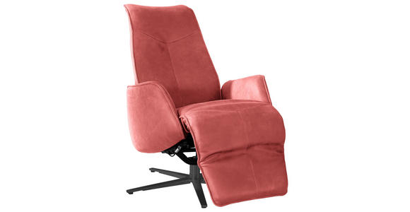 RELAXSESSEL in Leder Rot - Anthrazit/Rot, Design, Leder/Metall (71/114/84cm) - Johann Jakob