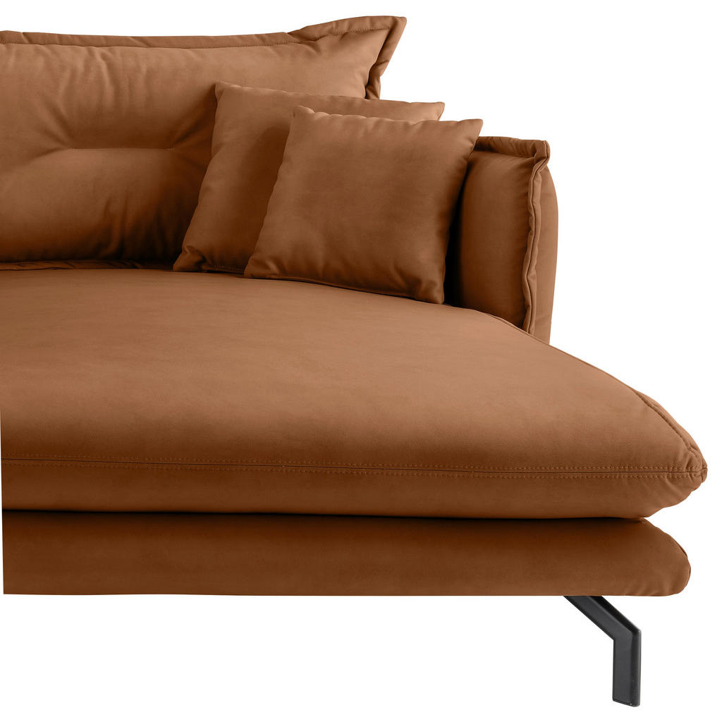 Thumbnail - Livetastic Ecksofa, Cognac, Textil, 4-Sitzer, Füllung: Schaumstoff, L-Form, Ottomane rechts, 255x180 cm, Made in Europe,...