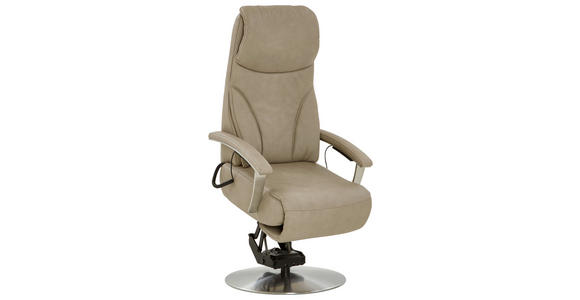 RELAXSESSEL in Leder Beige  - Edelstahlfarben/Beige, Design, Leder/Metall (75/117/88cm) - Dieter Knoll