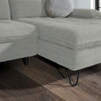 ECKSOFA in Webstoff Silberfarben  - Silberfarben/Schwarz, LIFESTYLE, Textil/Metall (310/180cm) - Valnatura