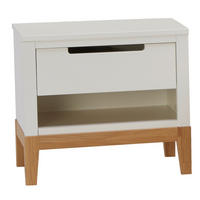 NACHTSCHRANK 50/45/31 cm Eiche massiv  - Eichefarben/Weiß, Holz/Holzwerkstoff (50/45/31cm) - Stylife