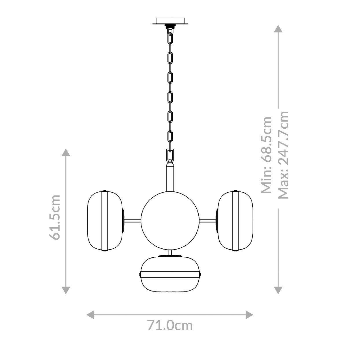 PENDELLEUCHTE 71/68,5 cm    - Messingfarben, Konventionell, Glas/Metall (71/68,5cm) - Elstead Lighting