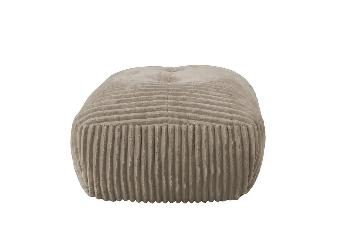 HOCKER BE FLUFFY Cord Beige  - Beige/Schwarz, MODERN, Kunststoff/Textil (92/46/74cm) - Trendmanufaktur
