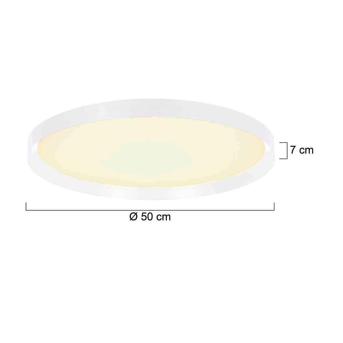 DECKENLEUCHTE Fladdy 50/7 cm   - Weiß, Basics, Kunststoff/Metall (50/7cm)