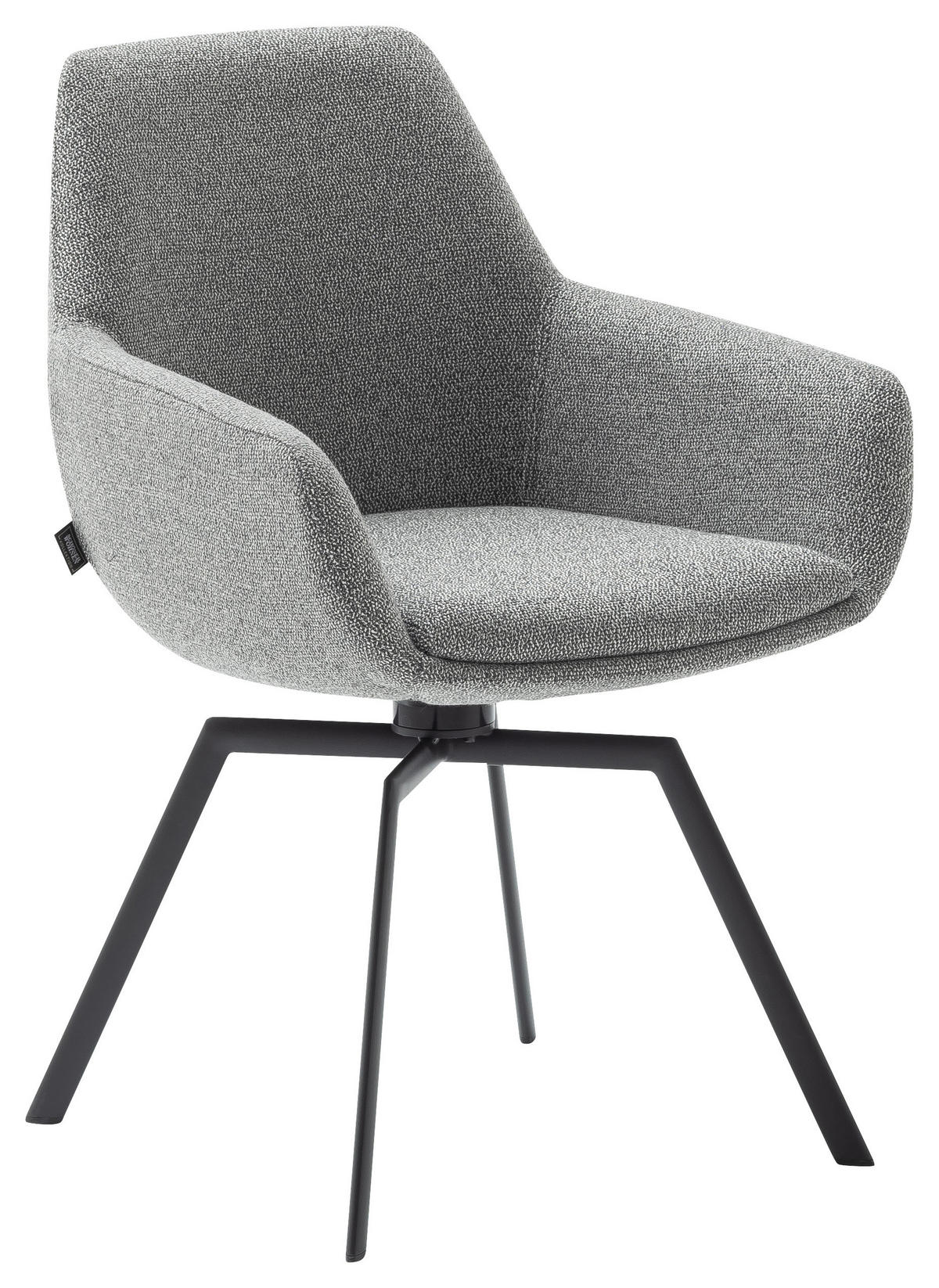 ARMLEHNSTUHL Struktur  - Anthrazit/Grau, Design, Textil/Metall (58/87/64cm) - Schöner Wohnen