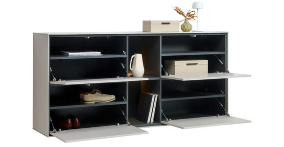 SCHUHSCHRANK VOLEO RENO  in 170/81/41 cm  - Kaschmir/Graphitfarben, Design, Holzwerkstoff (170/81/41cm) - Voleo