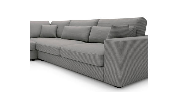 ECKSOFA Grau Cord  - Schwarz/Grau, KONVENTIONELL, Kunststoff/Textil (250/314cm) - Carryhome