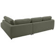 ECKSOFA  in Chenille Olivgrün  307/224 cm  - Schwarz/Olivgrün, KONVENTIONELL, Kunststoff/Textil (307/224cm) - Hom`in
