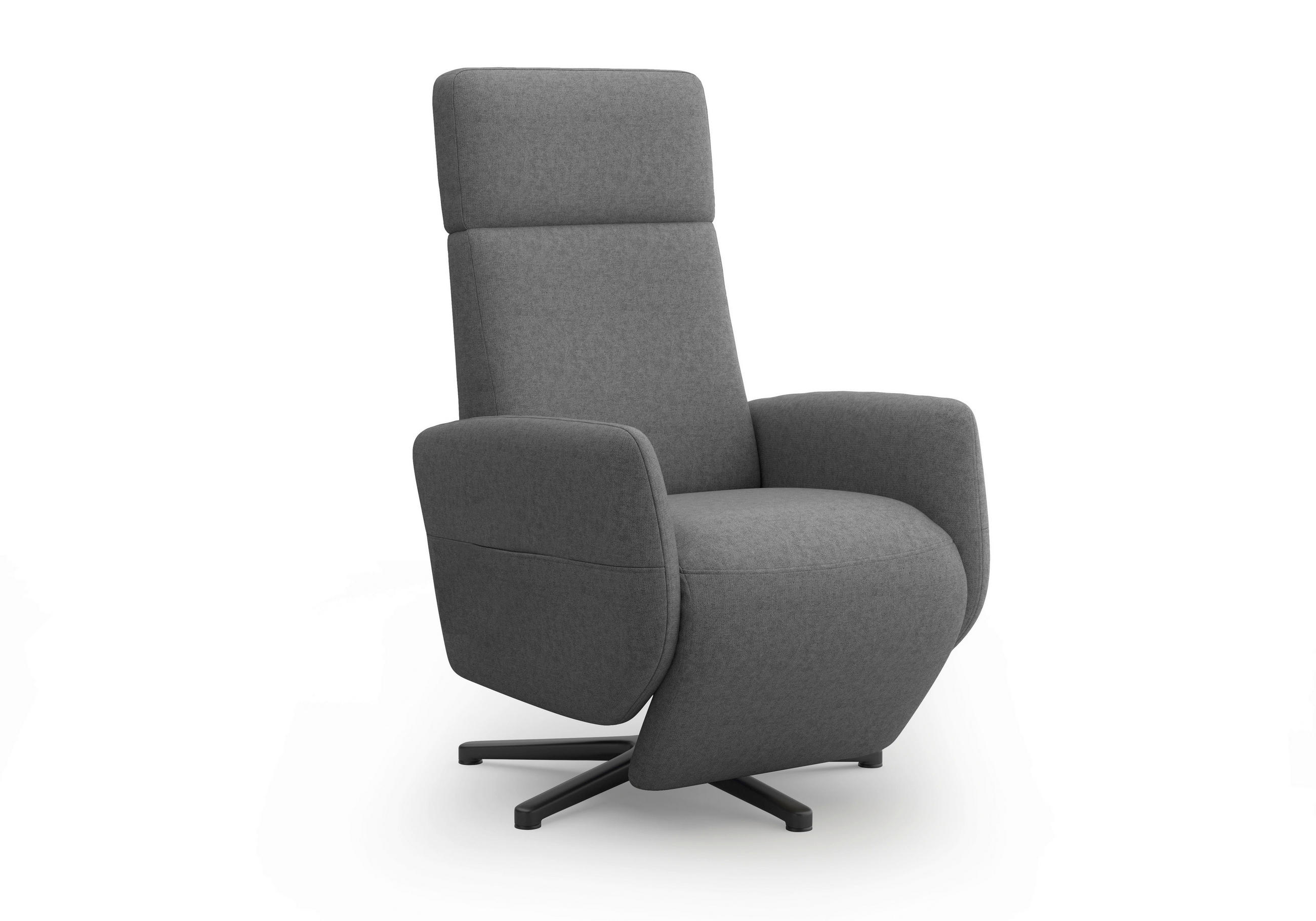 RELAXSESSEL in Textil Dunkelgrau  - Dunkelgrau/Schwarz, KONVENTIONELL, Textil/Metall (71/110/82cm) - Sit & More