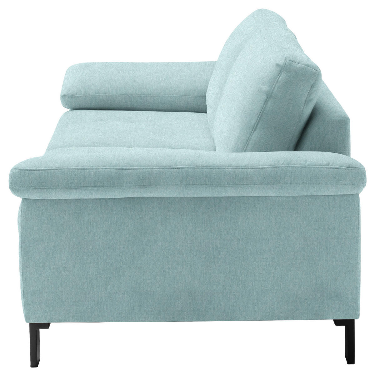 2,5-SITZER in Velours Türkis  - Türkis/Schwarz, Design, Textil/Metall (206/86/97cm) - Pure Home Lifestyle