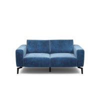 2-SITZER-SOFA Samt Blau  - Blau/Schwarz, Design, Textil/Metall (180/86/86-94cm) - SENSOO