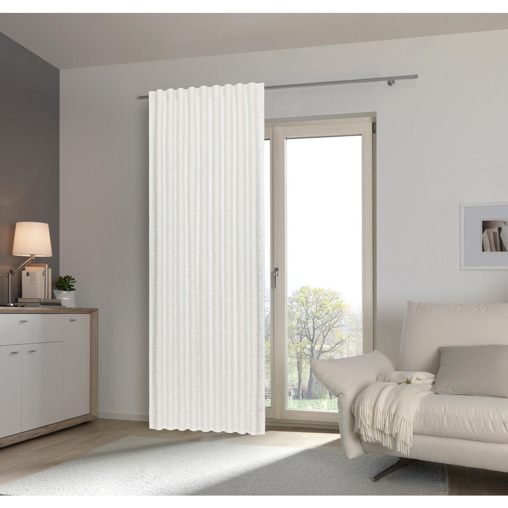 Thumbnail - Esposa Fertigvorhang Ornella, Weiß, Textil, Uni, 140x245 cm, Oeko-Tex® Standard 100, für Stange und Schiene geeignet, mi...