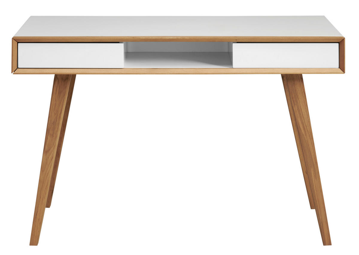 PISALNA MIZA les, leseni material bela, barve hrasta  - barve hrasta/bela, Moderno, leseni material/les (120/78/58cm) - MID.YOU