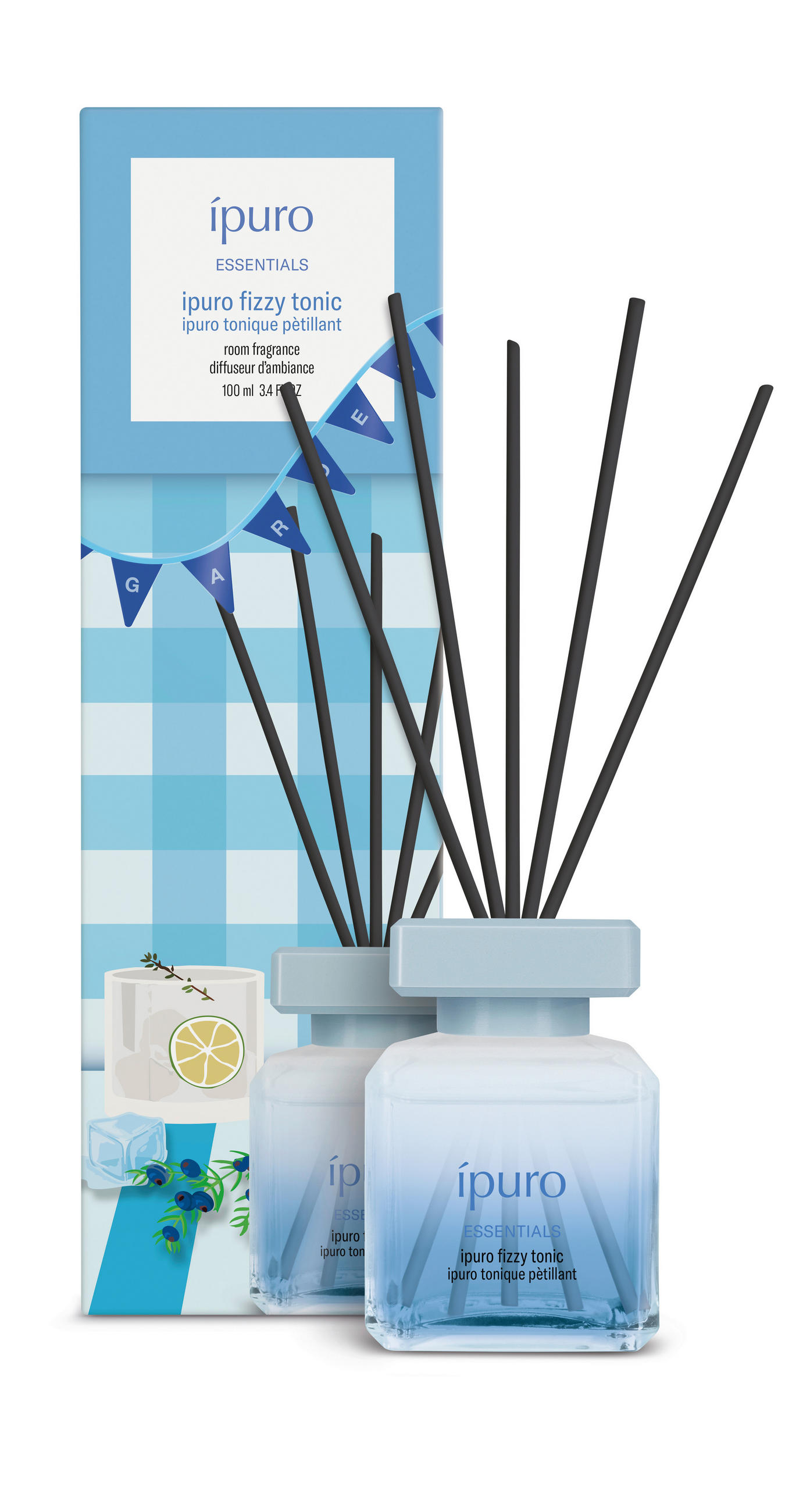 RAUMDUFT  - Hellblau, Basics, Glas (6/6,8/22,5cm) - Ipuro