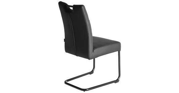 SCHWINGSTUHL    Echtleder  - Schwarz, Design, Leder/Metall (46/97/58cm) - Novel