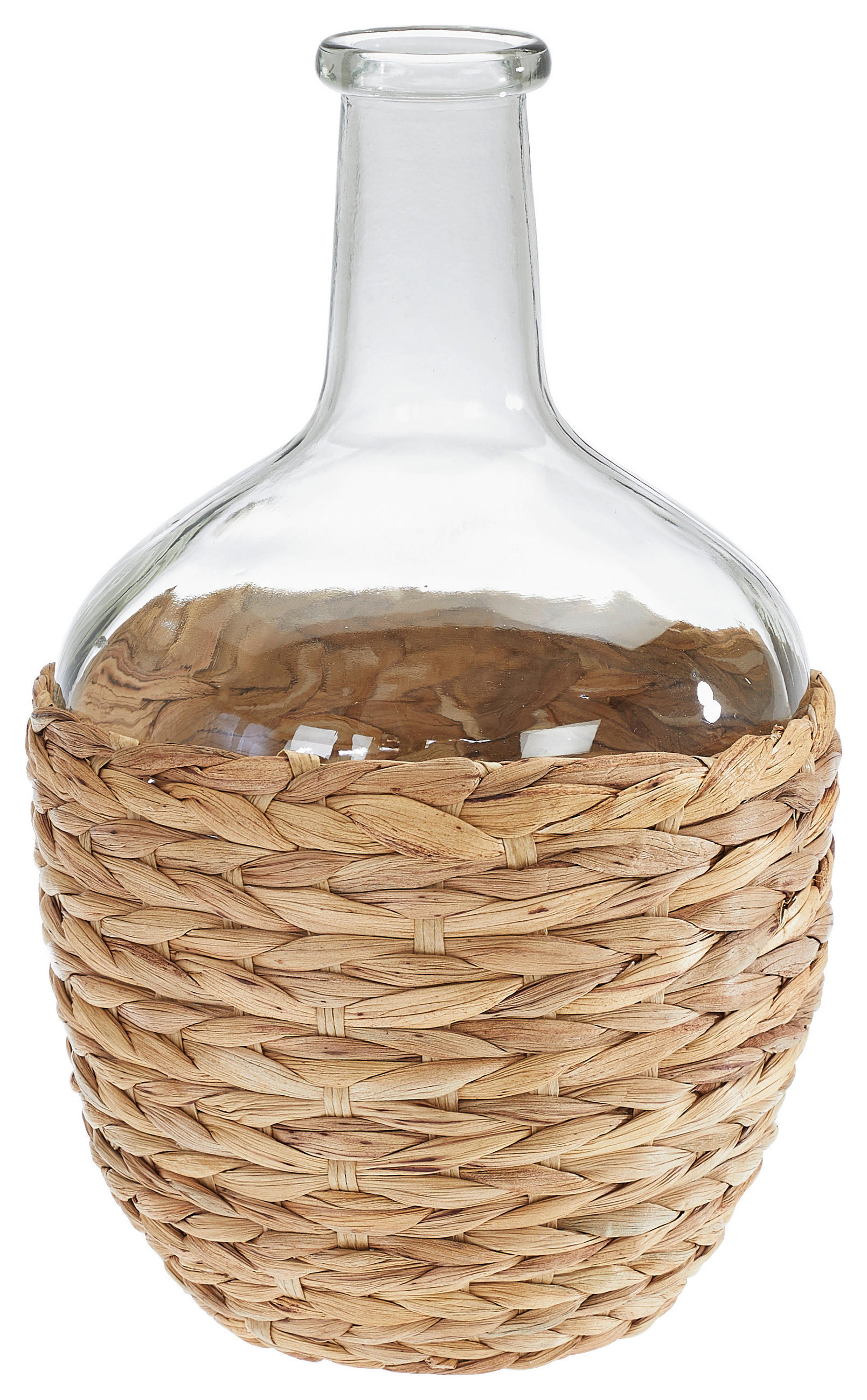 VASE 32 cm  - Klar/Naturfarben, Natur, Glas/Holz (19,5/31cm) - Ambia Home