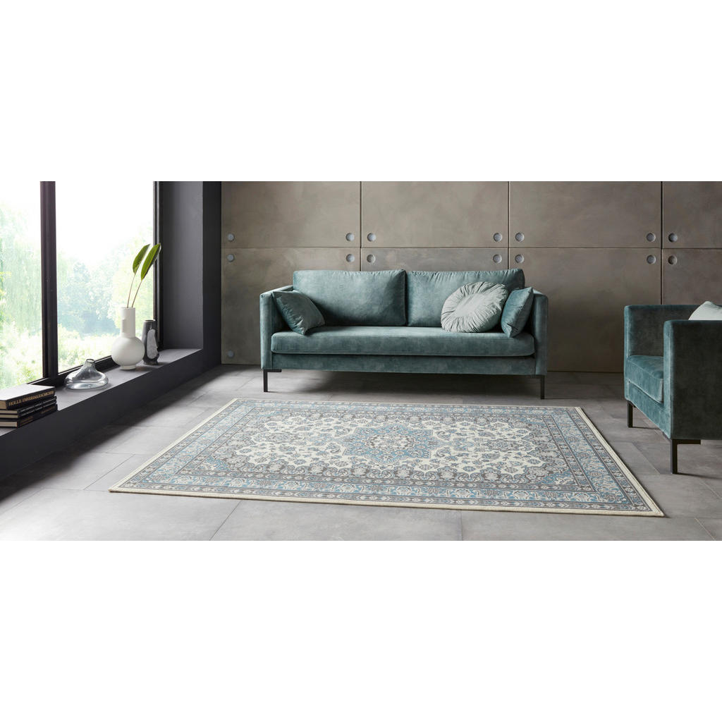 Thumbnail - Hanse Home Flachwebeteppich Mirkan, Hellblau, Creme, Kunststoff, orientalisch, rechteckig, 80x150 cm, Oeko-Tex® Standard...
