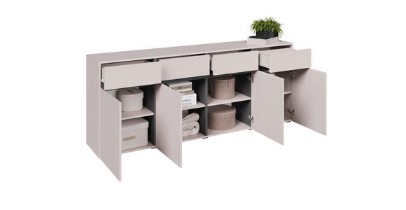 SIDEBOARD  200/79,6/39,8 cm 4 Schublade(n)  - Kaschmir/Schwarz, Design, Holzwerkstoff/Kunststoff (200/79,6/39,8cm) - Xora