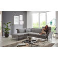 ECKSOFA in Struktur Grau 235/275 cm - Schwarz/Grau, MODERN, Textil/Metall (235/275cm) - Cantus