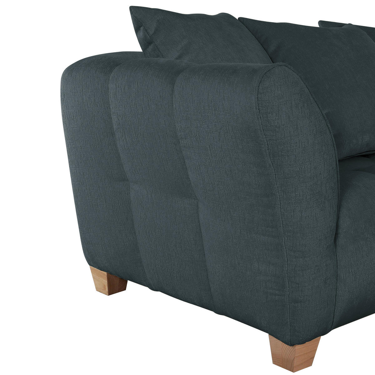2-SITZER-SOFA Chenille Dunkelgrau  - Dunkelgrau/Naturfarben, KONVENTIONELL, Holz/Textil (185/72/95cm) - Milino