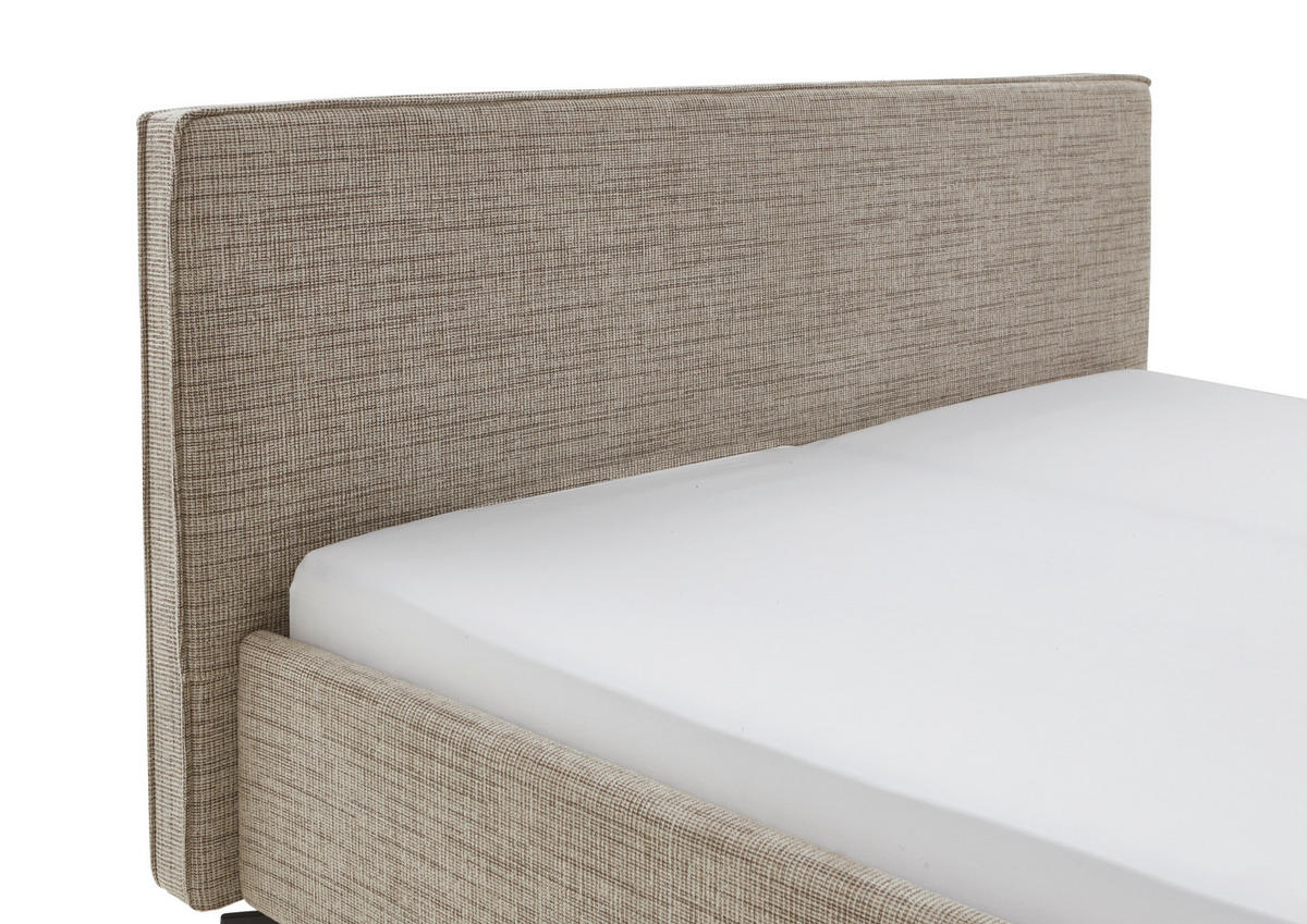 POLSTERBETT 160/200 cm  in Cappuccino  - Schwarz/Cappuccino, Design, Textil/Metall (160/200cm) - home24