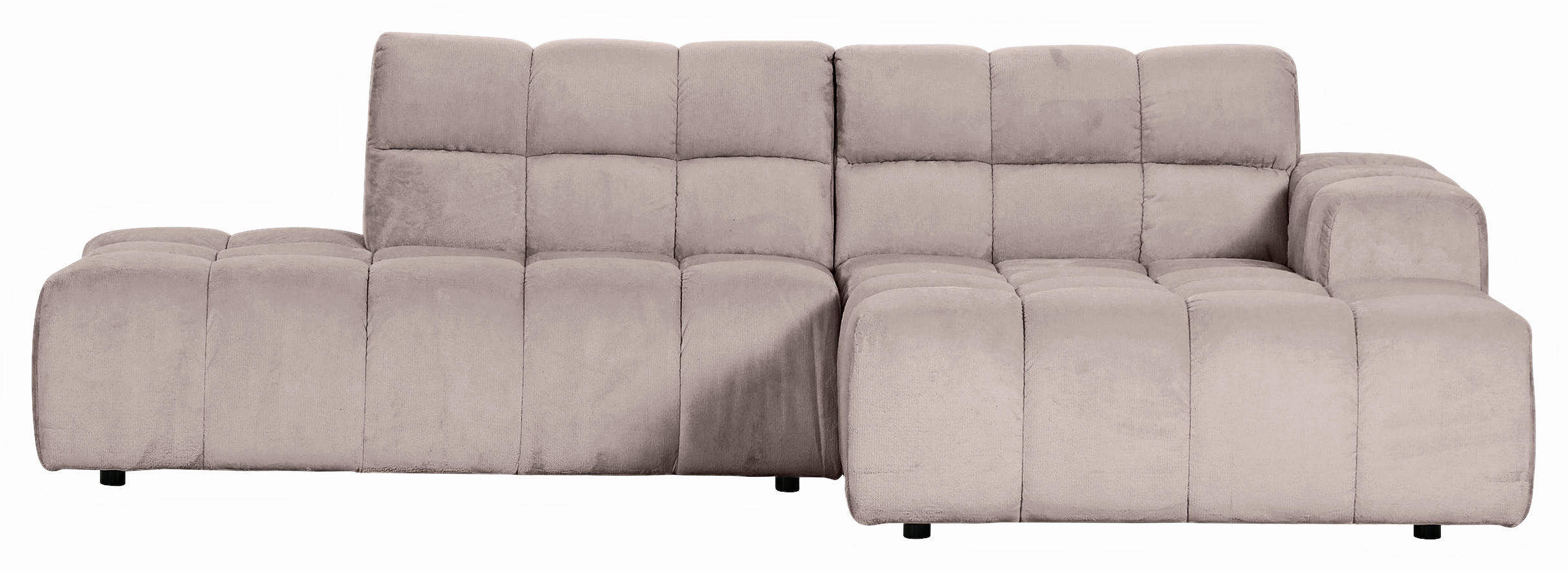 HÖRNSOFFA i plysch beige  - beige/svart, Klassisk, textil/plast (282/155cm) - MID.YOU