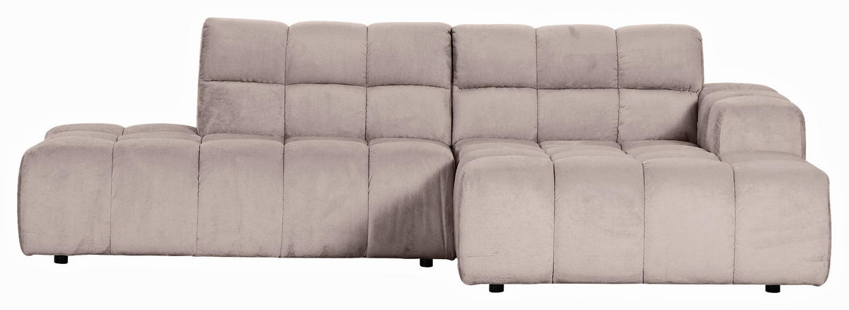 HÖRNSOFFA i plysch beige  - beige/svart, Klassisk, textil/plast (282/155cm) - MID.YOU