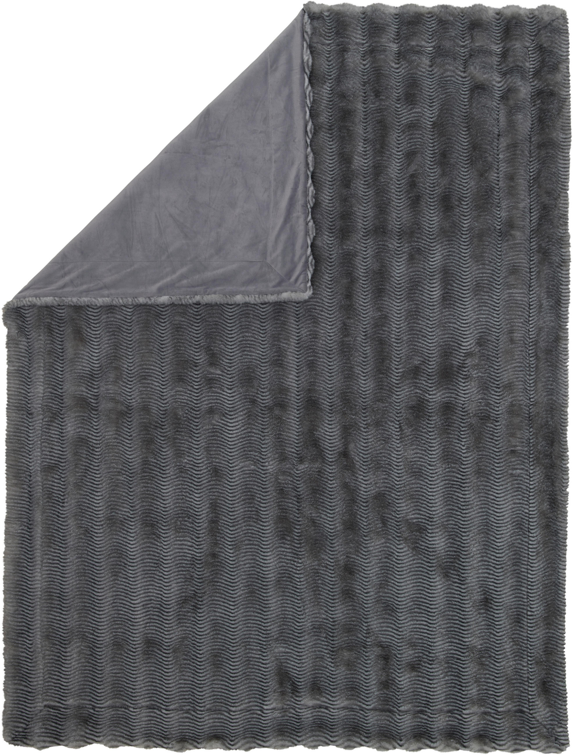 FELLDECKE 150/200 cm  - Schwarz/Weiß, Basics, Textil (150/200cm) - Dieter Knoll