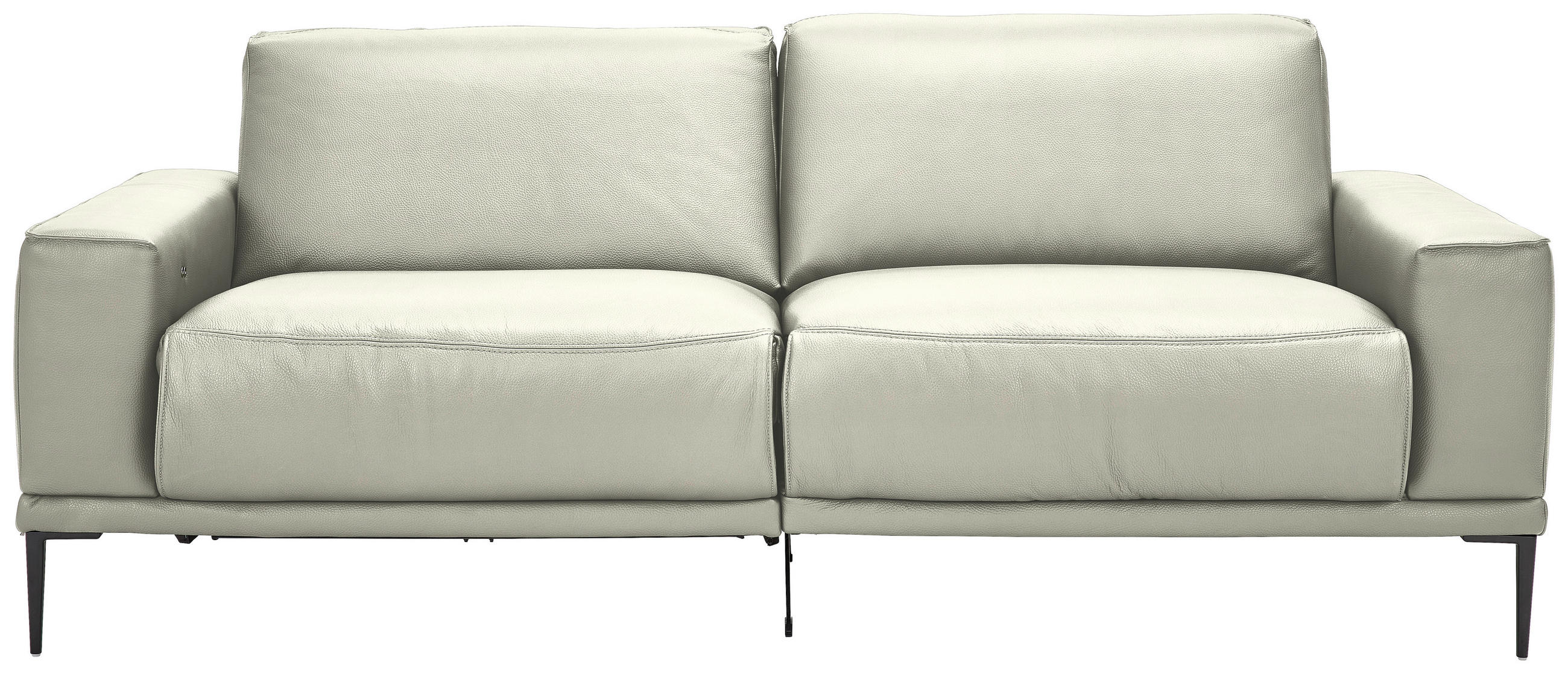 2,5-SITZER Echtleder Weiss  - Weiss/Schwarz, Design, Leder/Metall (200/102/92cm) - Johann Jakob