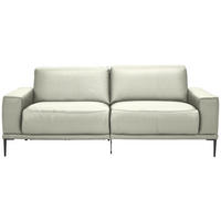 2,5-SITZER Echtleder Weiss  - Weiss/Schwarz, Design, Leder/Metall (200/102/92cm) - Johann Jakob