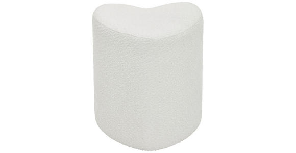 HOCKER Vliesstoff, Bouclé Weiß - Weiß, Trend, Textil (41/44/41cm) - Xora