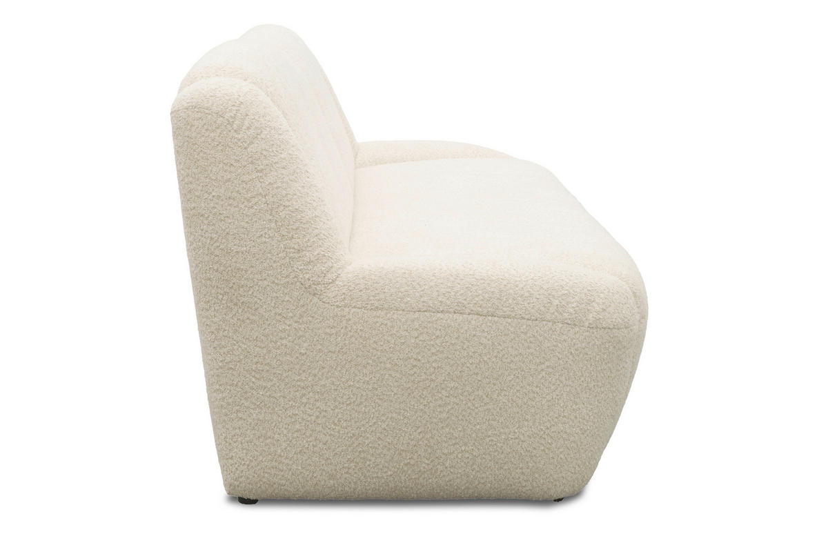 3-SITZER-SOFA 100 034 Chenille Creme  - Creme/Schwarz, MODERN, Kunststoff/Textil (197/82/93cm) - Livetastic