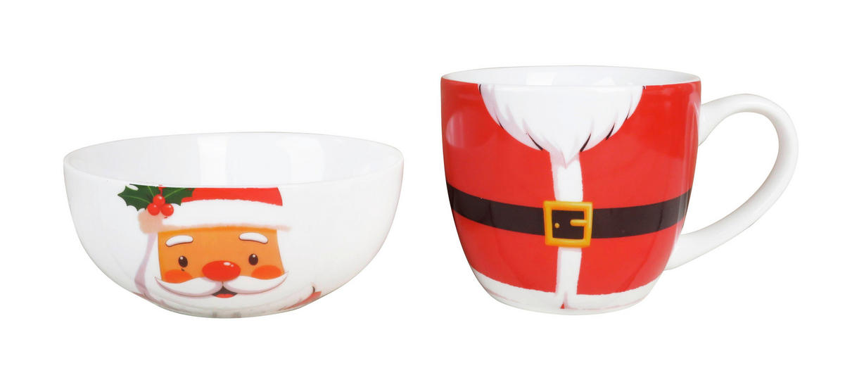 KAFFEEBECHERSET 2-teilig  - Weiss/Gelb, Lifestyle, Keramik - X-Mas
