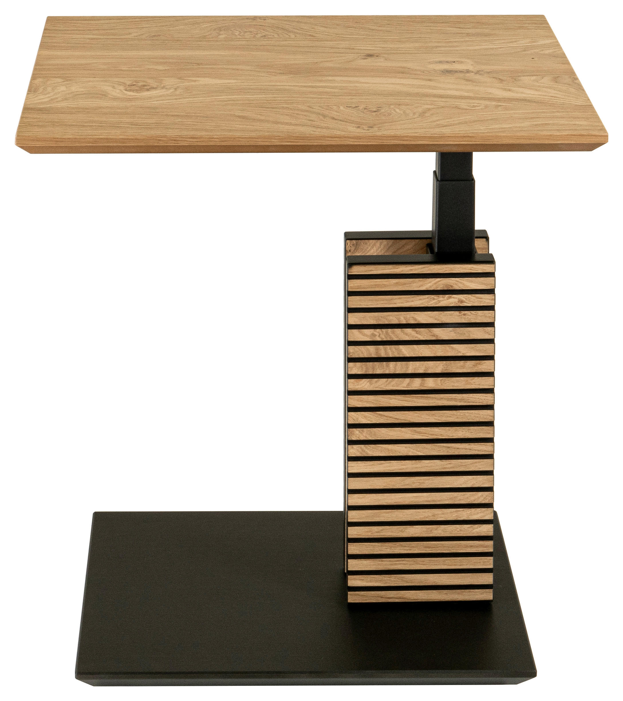 BEISTELLTISCH in Holz, Holzwerkstoff 55/47/47-65 cm  - Wildeiche/Anthrazit, Natur, Holz/Holzwerkstoff (55/47/47-65cm) - Novel