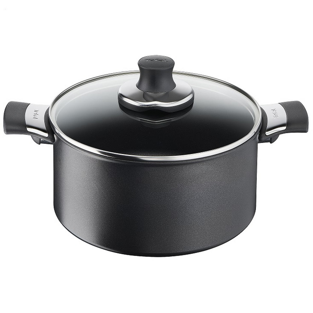STEKGRYTA 24 cm  - svart/transparent, Design, metall/glas (24cm) - Tefal