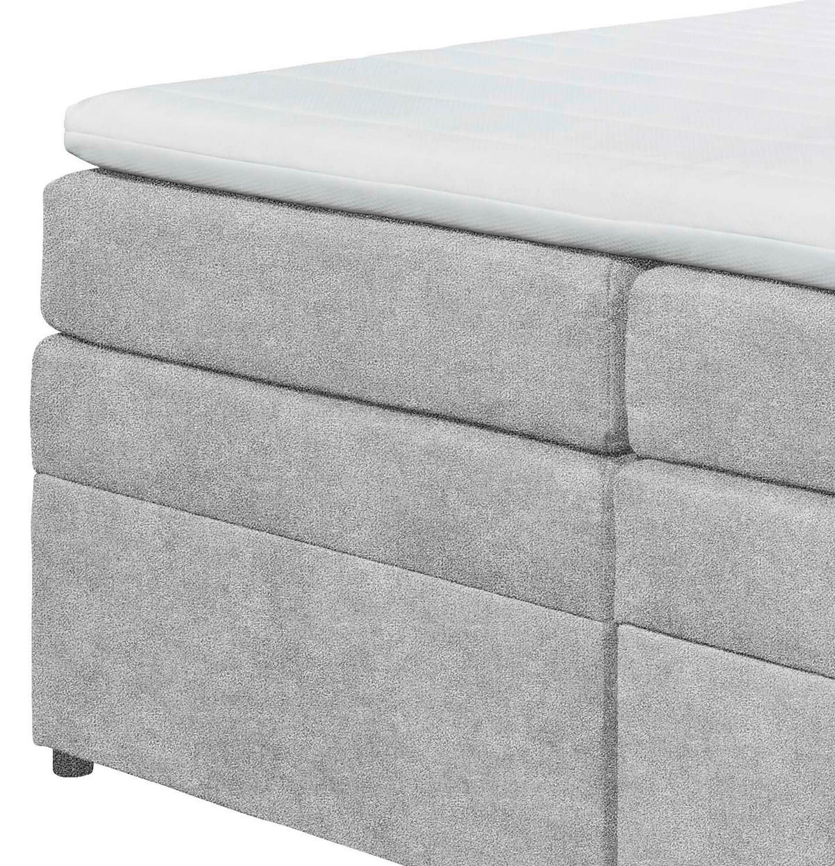 BOXSPRINGBETT 180/200 cm  in Silberfarben  - Silberfarben, Konventionell, Kunststoff/Textil (180/200cm) - MID.YOU