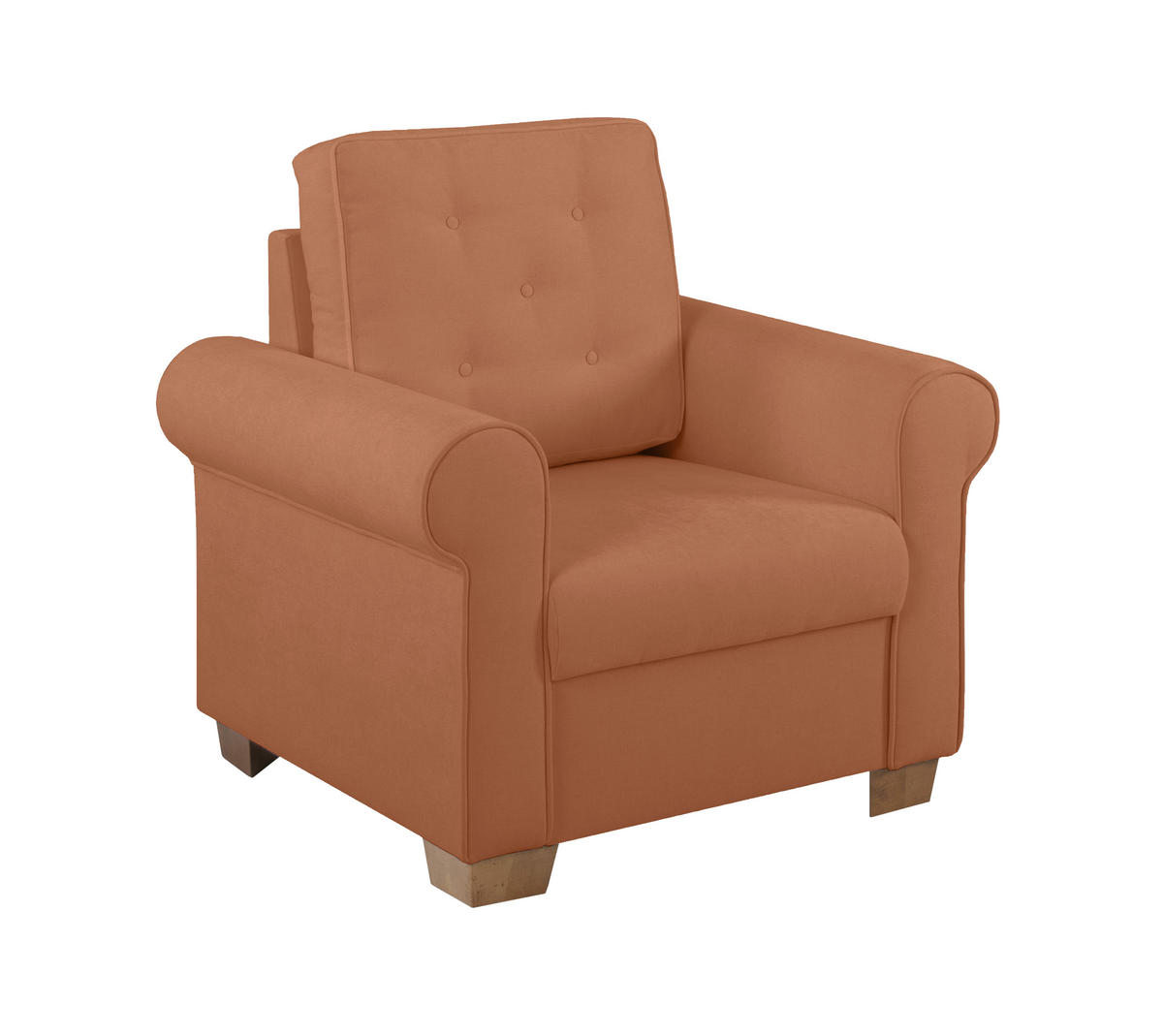 SESSEL in Rostfarben  - Rostfarben/Buchefarben, Design, Holz/Textil (93/89/82cm) - MID.YOU