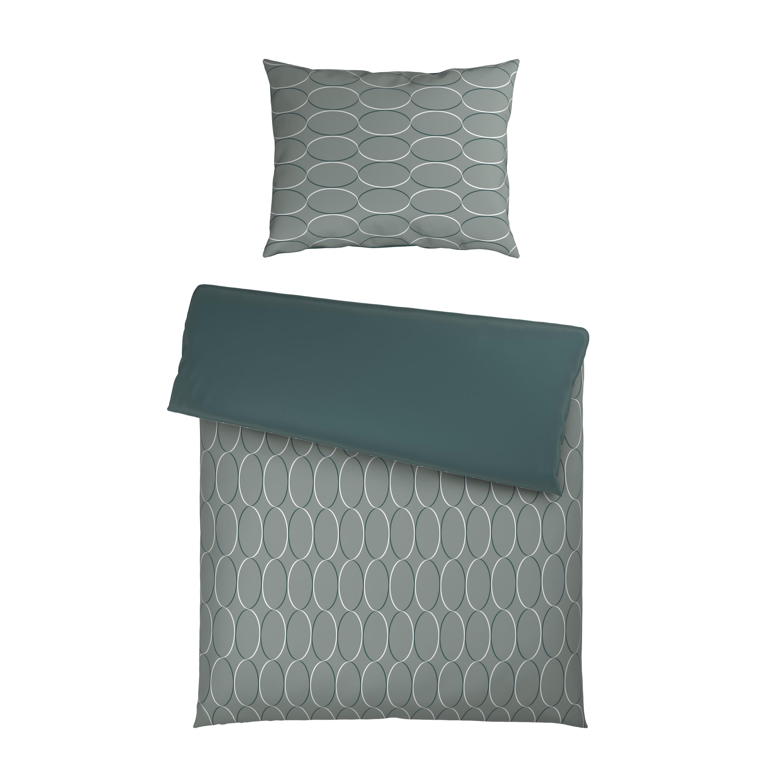 Novel OBOUSTRANNÉ POVLEČENÍ, satén, zelená, 140/220 cm