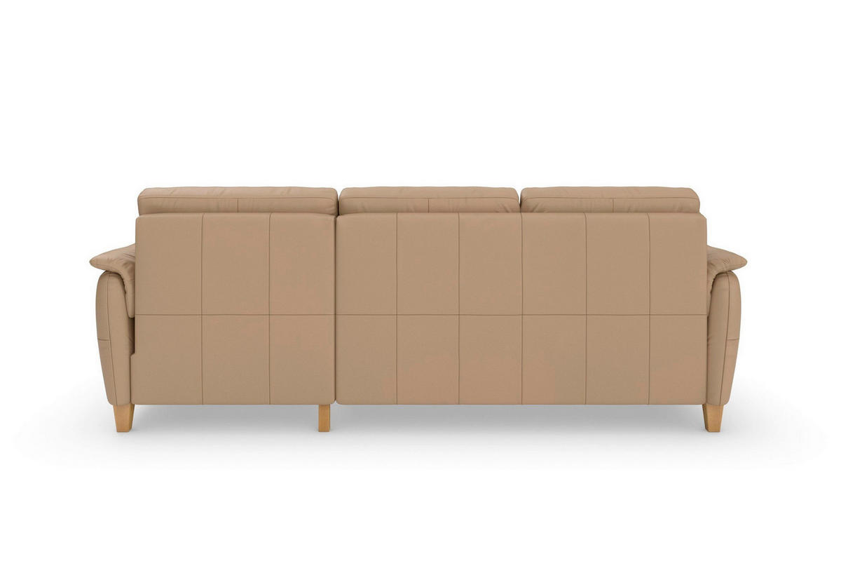 ECKSOFA PALMERA E Cappuccino Echtleder  - Eichefarben/Cappuccino, Basics, Leder/Holz (244/163cm) - Sit & More