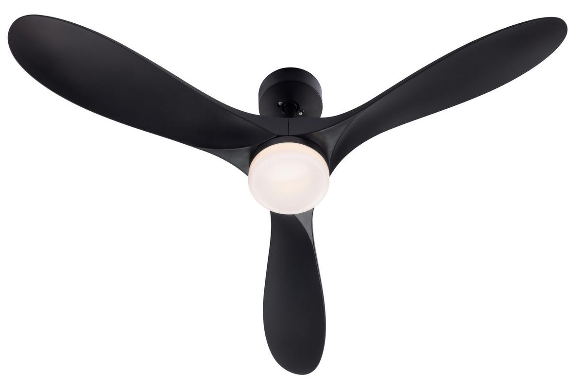 DECKENVENTILATOR - Schwarz, Basics, Kunststoff/Metall (132/3,5cm) - Mican