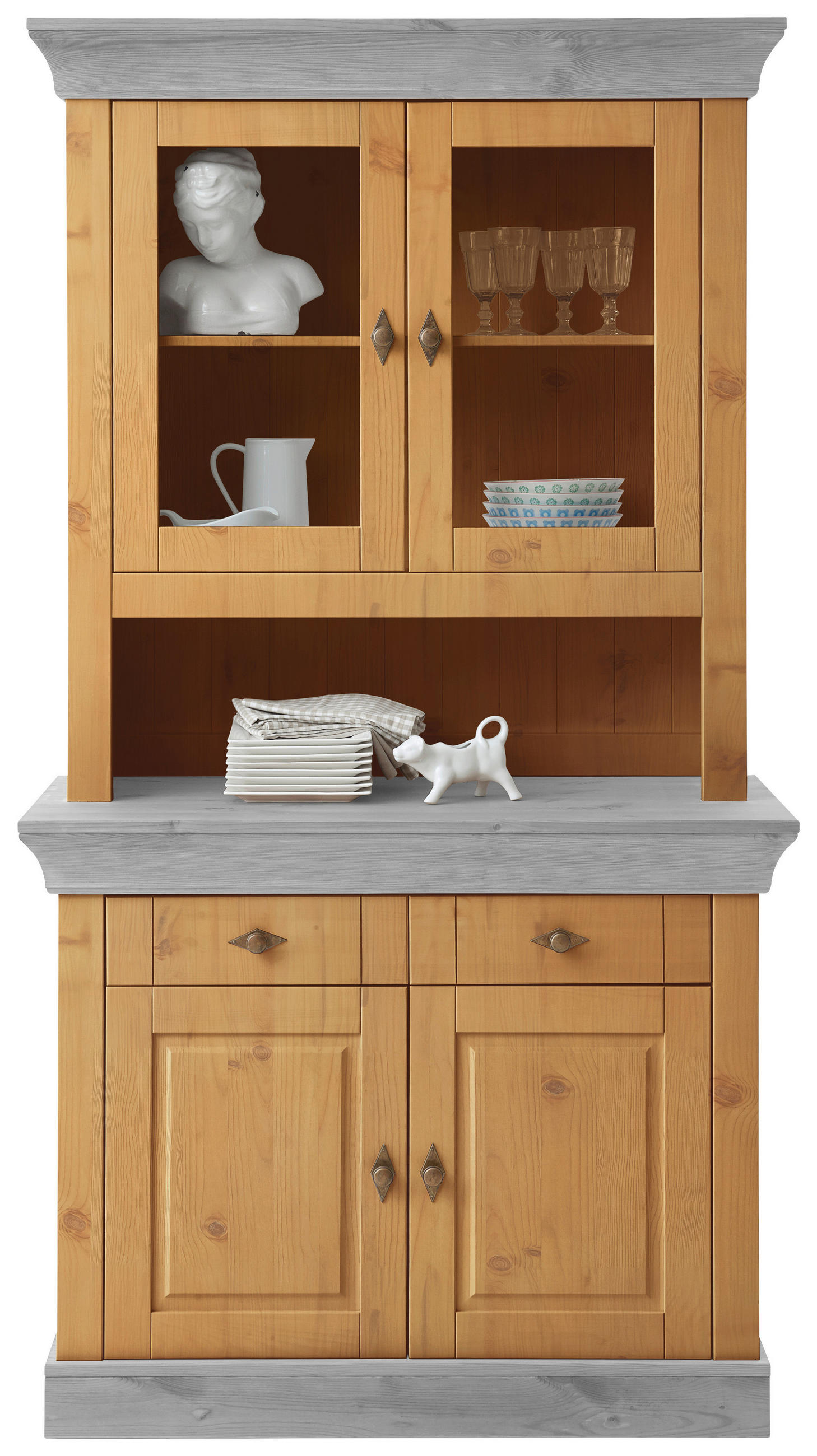 KOMMODE in 108/85/45 cm - Laugenfarbig/Grau, ROMANTIK / LANDHAUS, Holz/Metall (108/85/45cm) - Boxxx