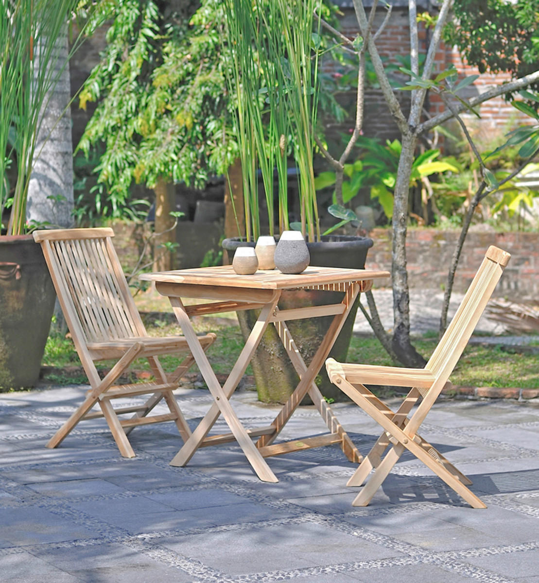 GARTENSET Teakholz Hartholz  - Teakfarben, Basics, Holz (70/59/105cm) - Gardenson
