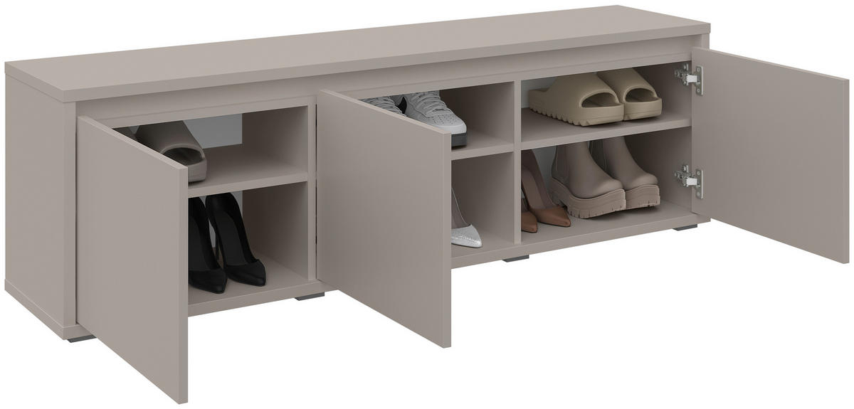 GARDEROBENBANK Liv  in 145,1/50,1/33,8 cm  - Kaschmir/Schwarz, KONVENTIONELL (145,1/50,1/33,8cm) - Xora