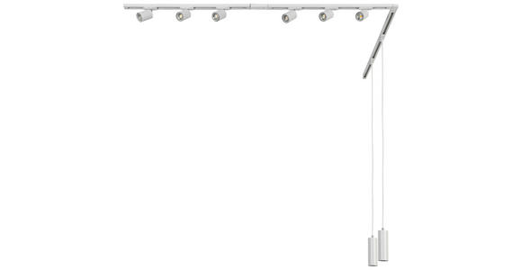 SCHIENENSYSTEM - Chromfarben/Weiß, Trend, Kunststoff/Metall (262cm) - Novel