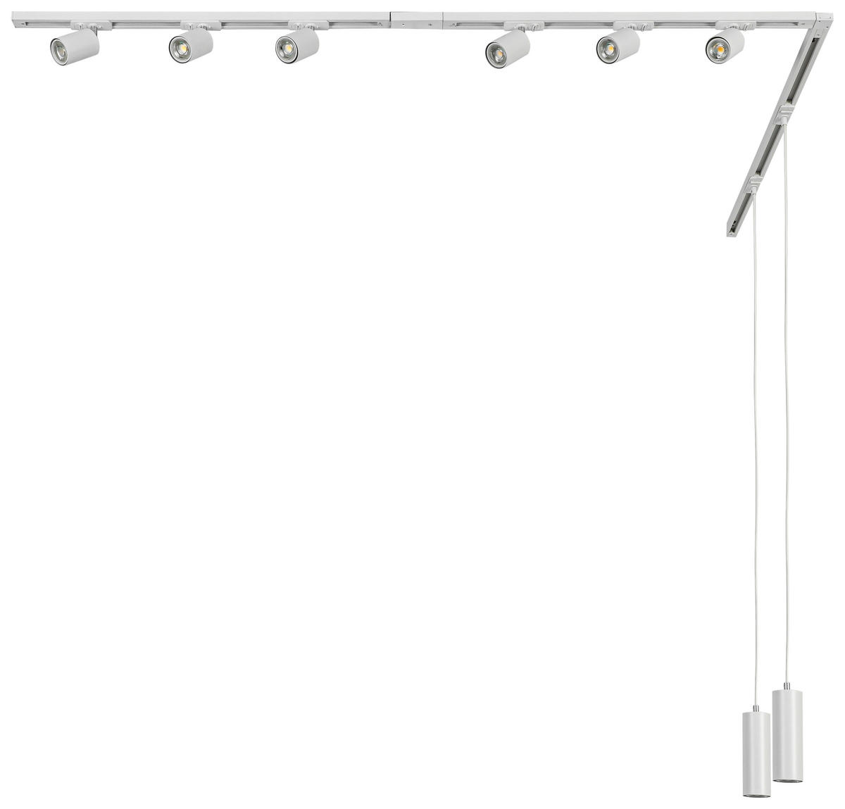 DECKENLEUCHTE 262 cm   - Weiß, Trend, Kunststoff/Metall (262cm) - Novel