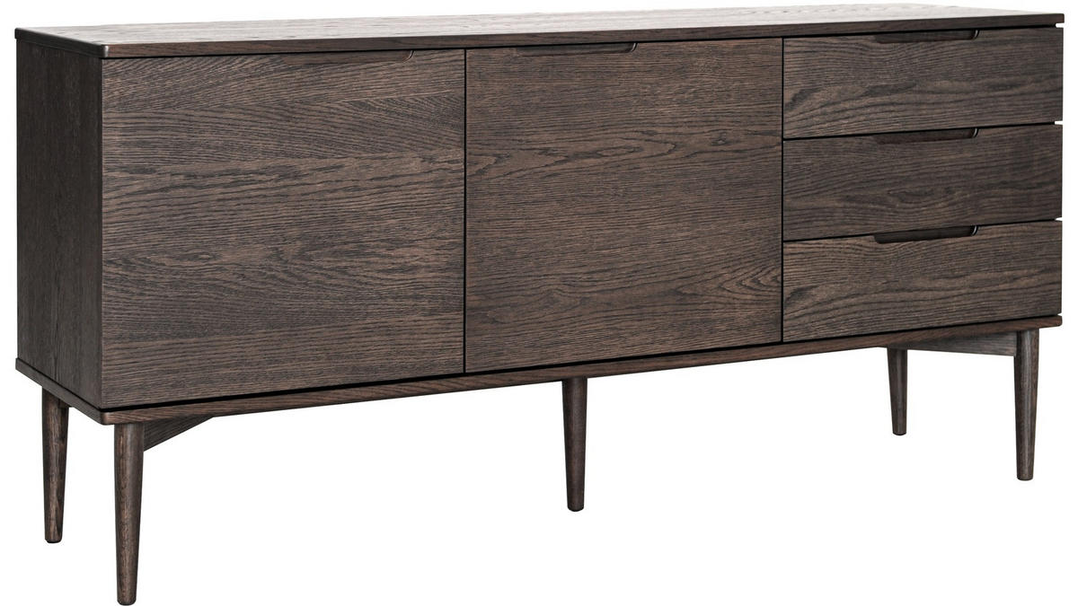 SIDEBOARD 161/76/41 cm  - mörkbrun, Design, metall/trä (161/76/41cm) - Best Price