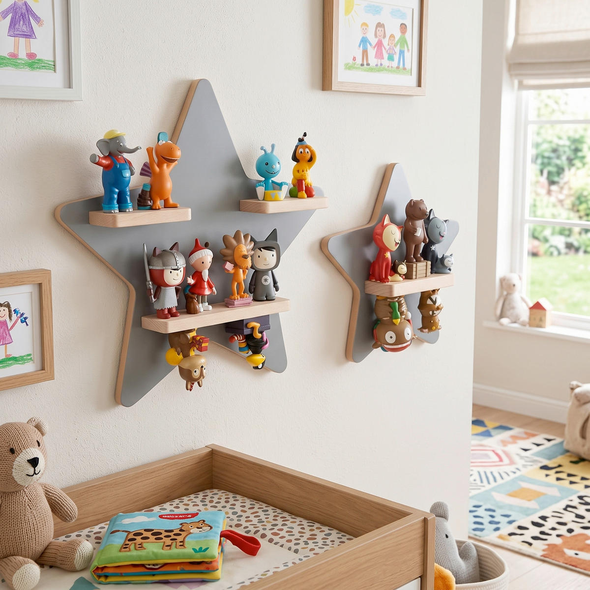KINDERREGAL  - Grau, Modern, Holzwerkstoff (33/33/5cm) - Livetastic