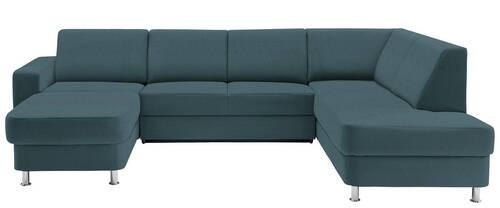 WOHNLANDSCHAFT Türkis, Petrol Chenille  - Türkis/Chromfarben, Design, Kunststoff/Textil (165/301/198cm) - Xora