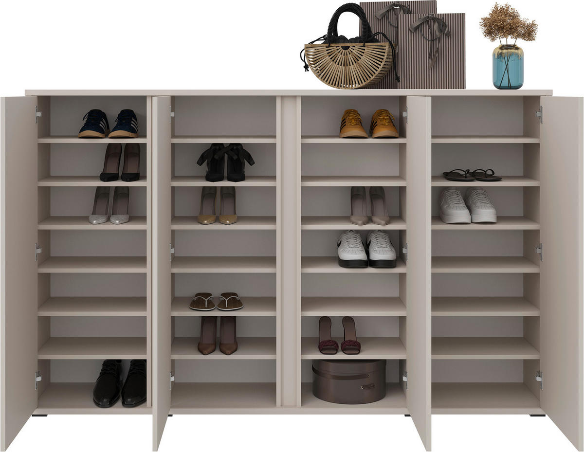 SCHUHSCHRANK Kaschmir  - Kaschmir/Anthrazit, KONVENTIONELL, Holzwerkstoff/Kunststoff (192,7/120/34cm) - Xora